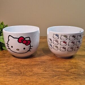 SANRIO HELLO KITTY Ceramic Ramen Bowls, Chopstick Notch, BOWLS ONLY, Set of 2